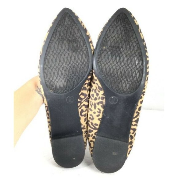 Merona Women's Animal Print Flats Leopard Print Pointed Toe Brown Size 9 - Picture 7 of 11